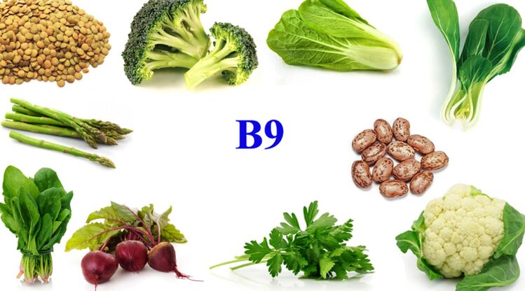 vitamin B9 i produkter för potens